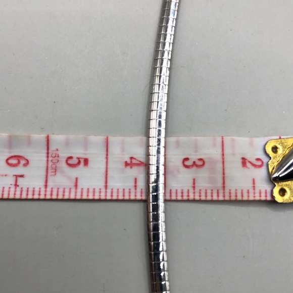 Vintage omega chain solid sterling silver 925 necklace Italy, unisex, timeless. - Picture 5 of 6